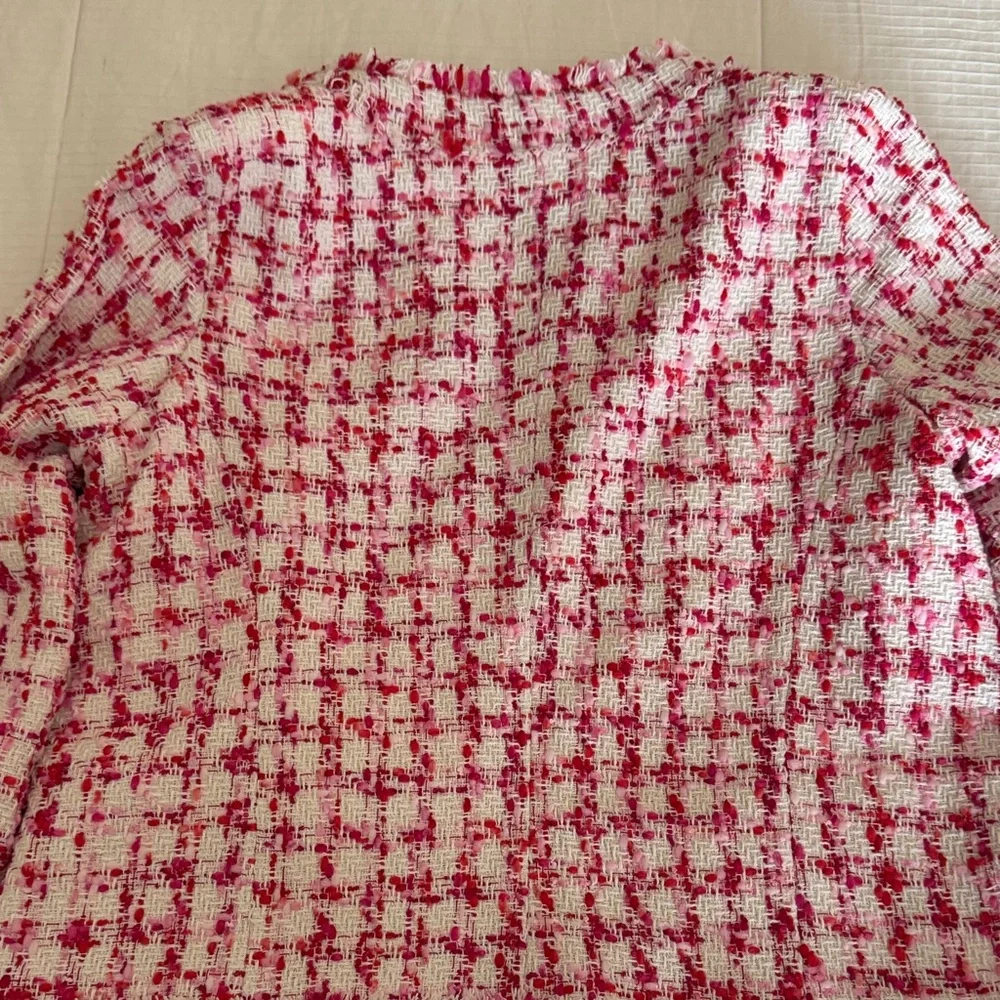 Nanette Lepore Pink and White Tweed Jacket Blazer - Picture 6 of 6